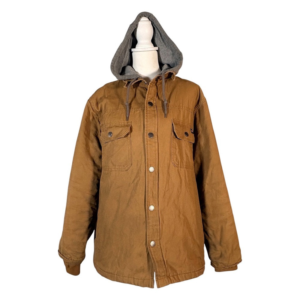 Late Y2K Dickes Canvas Hooded Chore Coat L Seattle Grunge Retro Skater Hip Hop